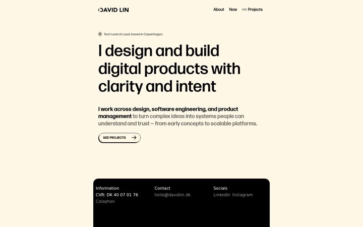 Screenshot of davidlin.dk