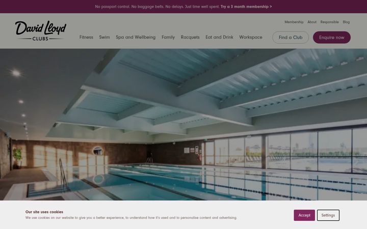 Screenshot of davidlloyd.co.uk