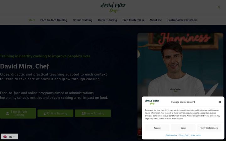 Screenshot of davidmirachef.com