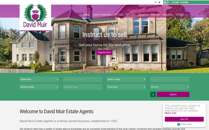Screenshot of davidmuirestates.com