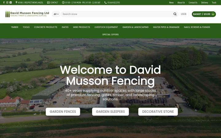 Screenshot of davidmussonfencing.com