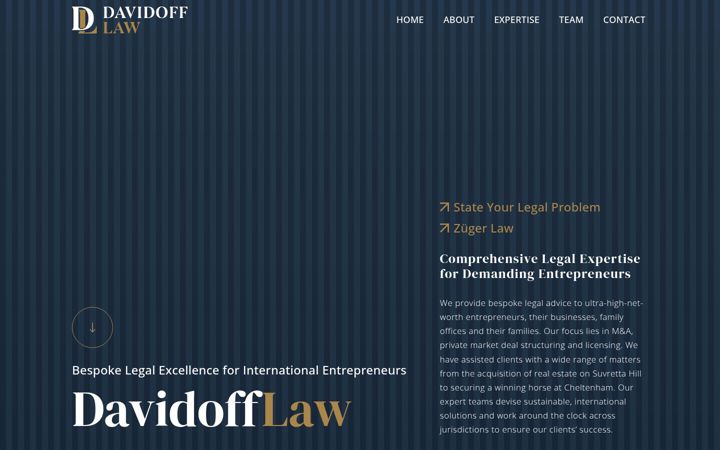 Screenshot of davidofflaw.ch