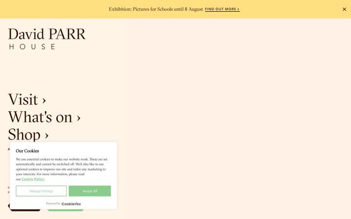 Captură de ecran a davidparrhouse.org