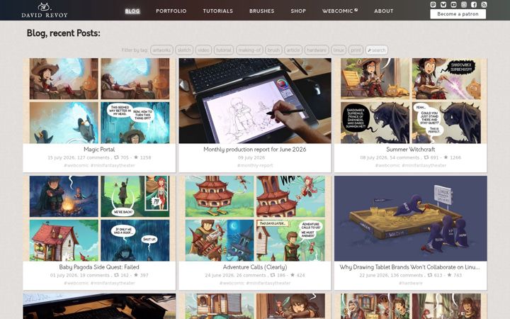 Screenshot of davidrevoy.com