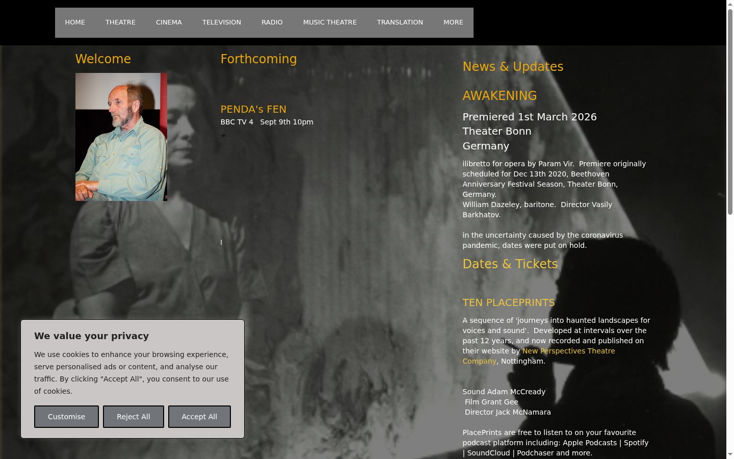 Screenshot des Einwilligungsbanners vor jeglicher Interaktion