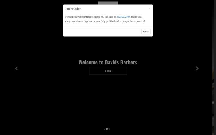 Screenshot of davidsbarbers.co.uk