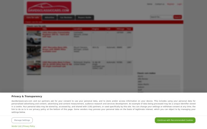 Screenshot of davidsclassiccars.com