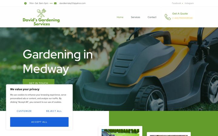 Captura de pantalla de davidsgardeningservices.co.uk