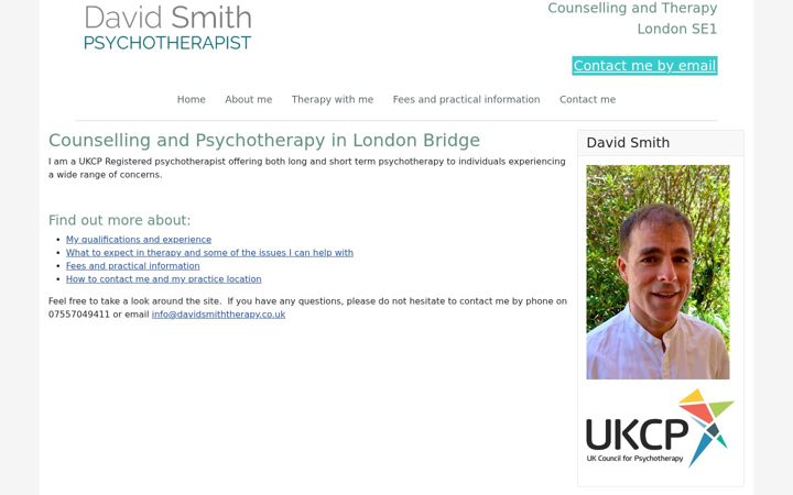 Captura de pantalla de davidsmiththerapy.co.uk