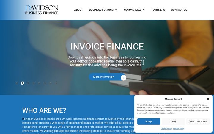 Screenshot van davidson-businessfinance.co.uk
