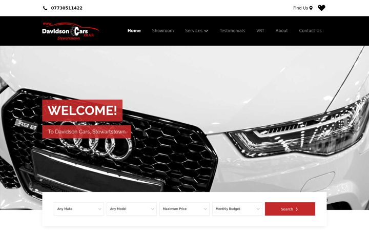 Screenshot van davidsoncars.co.uk