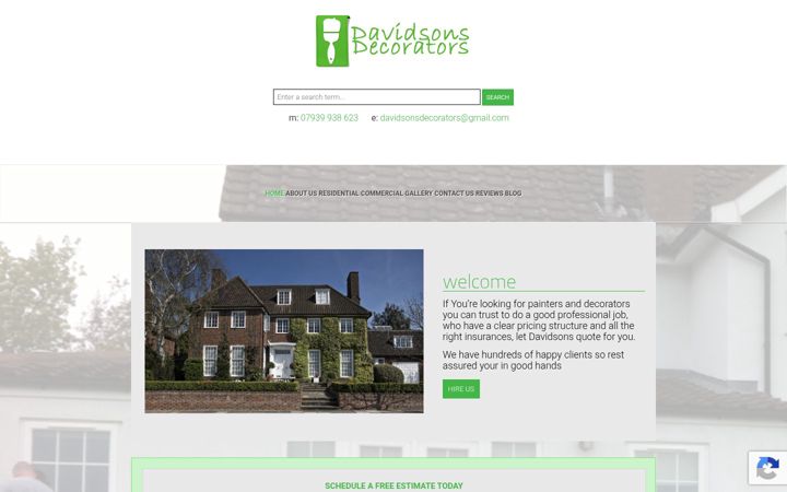 Screenshot van davidsonsdecorators.co.uk