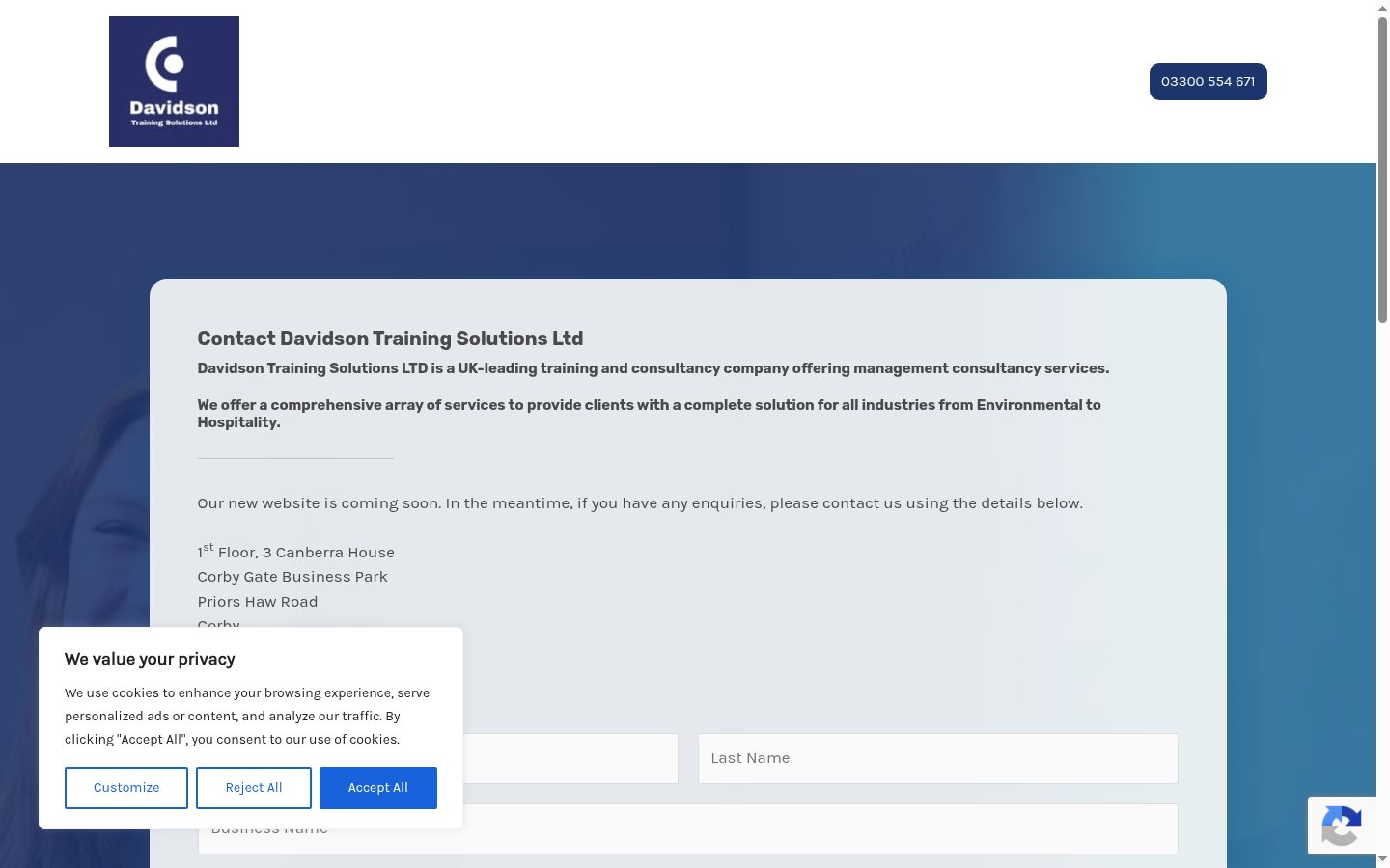 Screenshot of the consent banner shown before any interaction