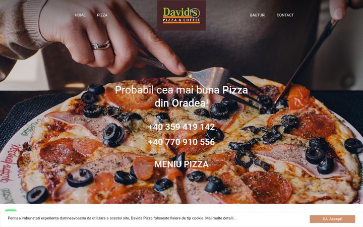 Ekrānuzņēmums no davidspizza.ro