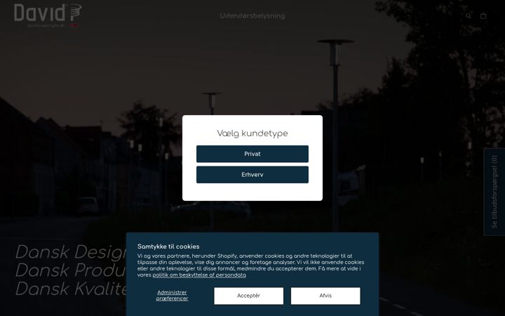 Screenshot of davidsuperlight.dk