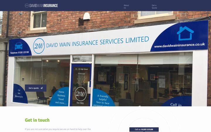 Screenshot of davidwaininsurance.co.uk