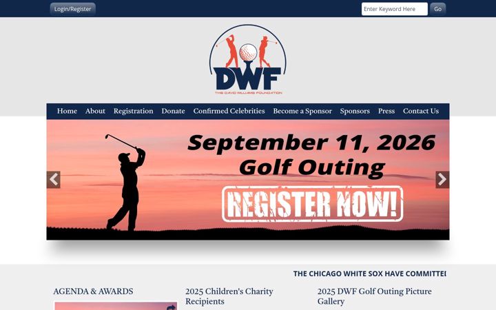 Captură de ecran a davidwilliamsfoundation.org