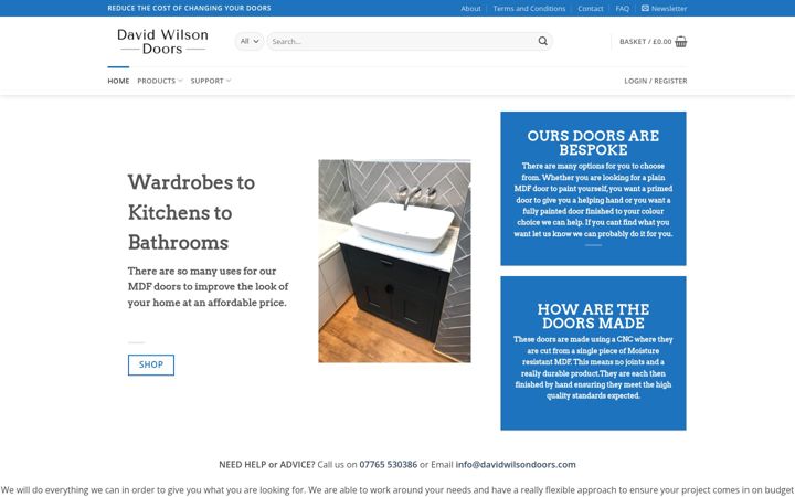 Screenshot of davidwilsondoors.com