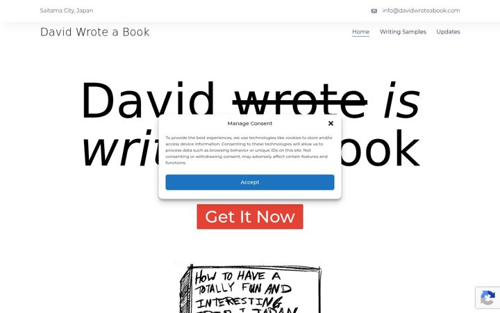 Screenshot of davidwroteabook.com