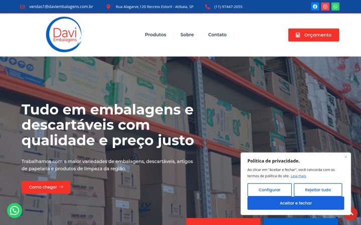Képernyőkép: daviembalagens.com.br