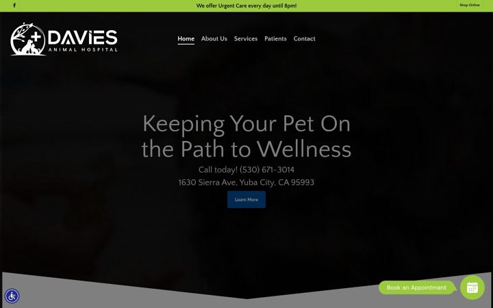 Screenshot of daviesanimalhospital.com