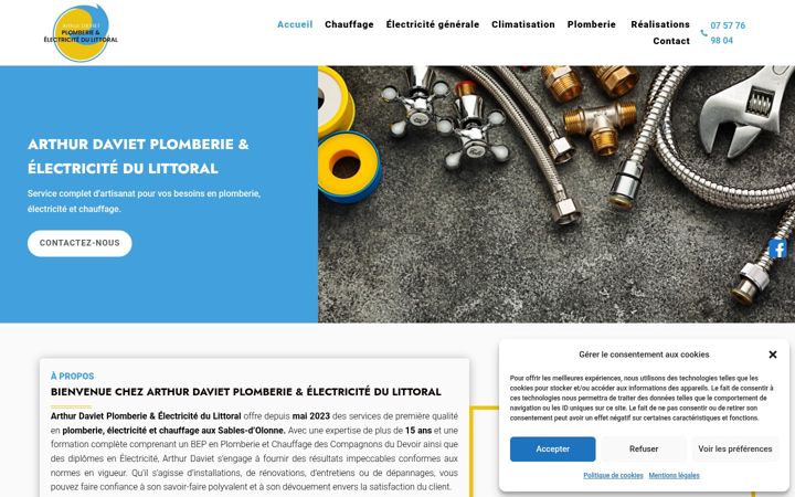 Zrzut ekranu daviet-plomberie-electricite.fr