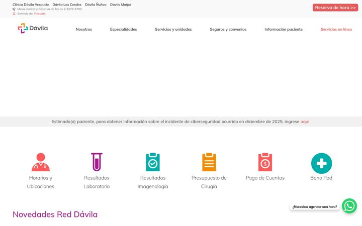 Screenshot of davila.cl