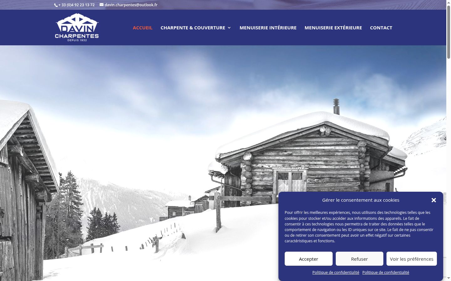 Screenshot of the consent banner shown before any interaction