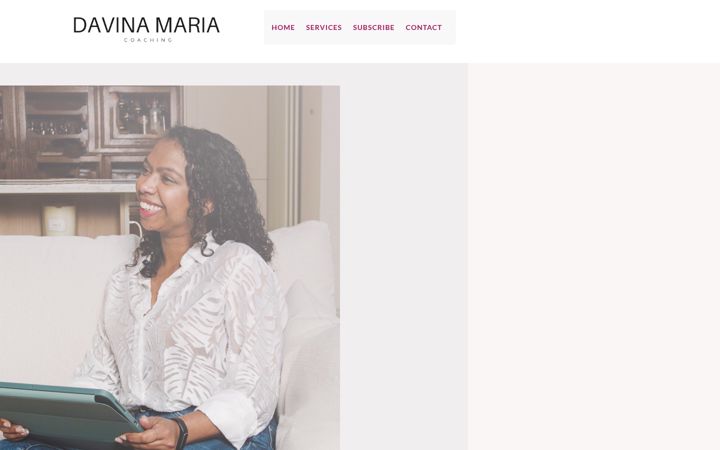Screenshot of davinamariacoaching.co.uk