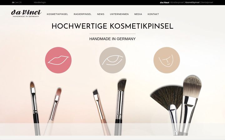 Screenshot of davinci-kosmetikpinsel.de
