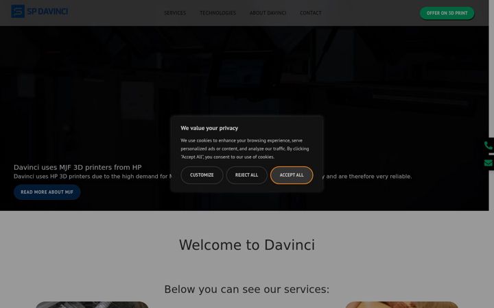 Screenshot of davinci.dk