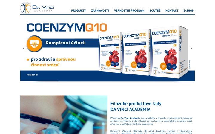 Екранна снимка на davinciacademia.cz