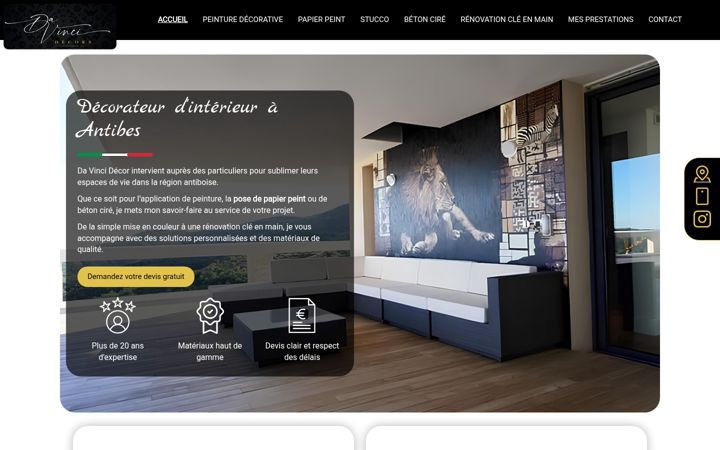 Zrzut ekranu davincidecor.fr