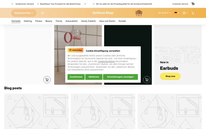 Screenshot of davincii-shop.de