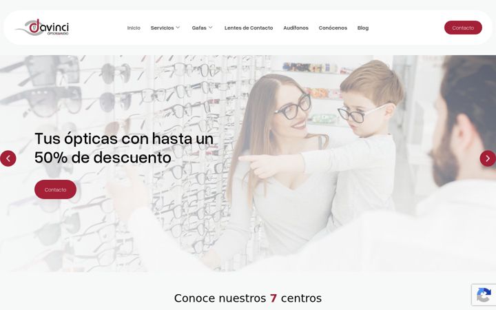 Skærmbillede af davinciopticas.es
