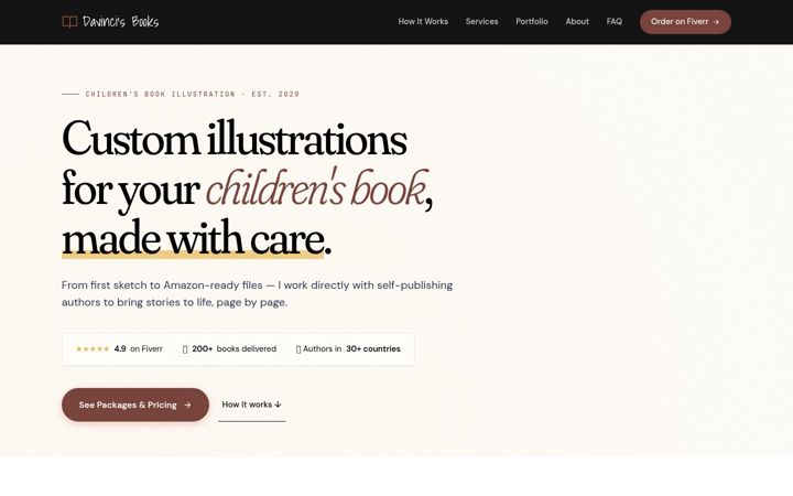 Screenshot of davincisbooks.com