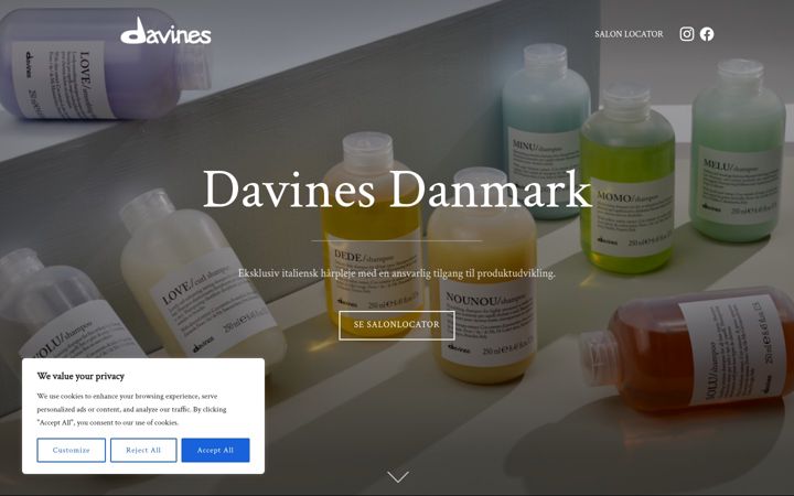 Screenshot of davinesdanmark.dk