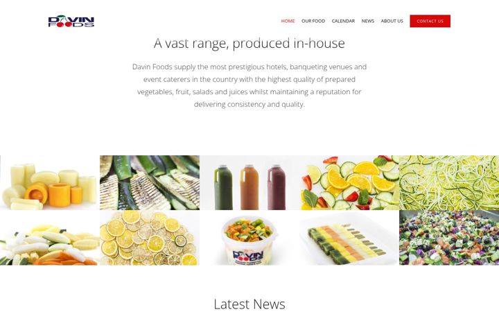 Posnetek zaslona davinfoods.co.uk
