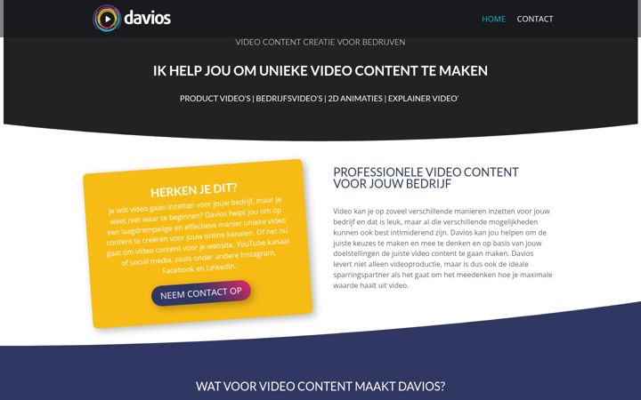 Screenshot van davios.nl