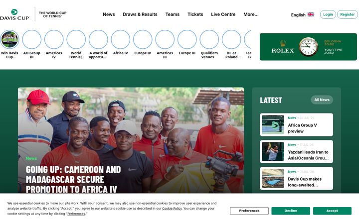 Screenshot of daviscupfinals.com