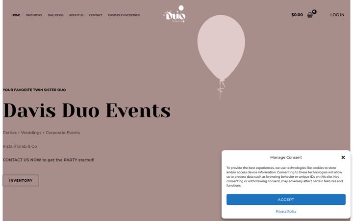 Screenshot of davisduoevents.com