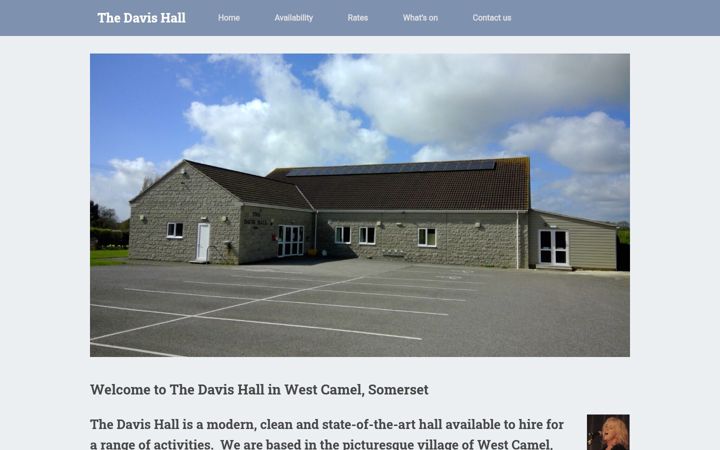 Screenshot of davishall.co.uk