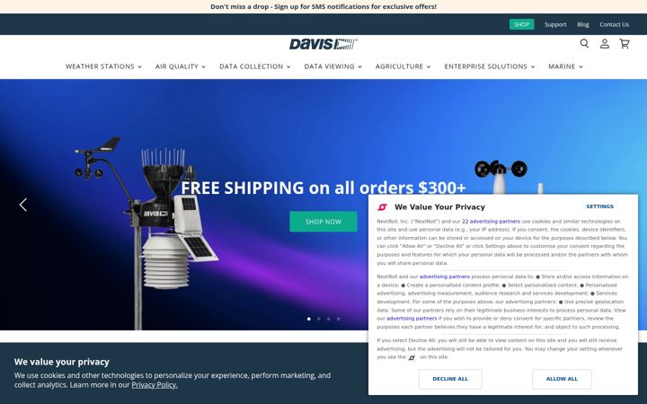 Screenshot of davisinstruments.com