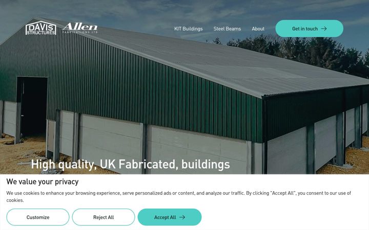 Screenshot di davisstructures.co.uk