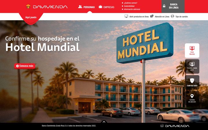 Screenshot of davivienda.cr