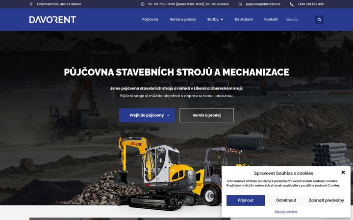 Екранна снимка на davorent.cz