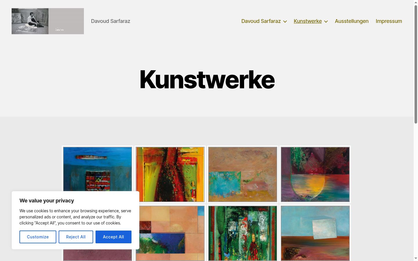 Screenshot des Einwilligungsbanners vor jeglicher Interaktion