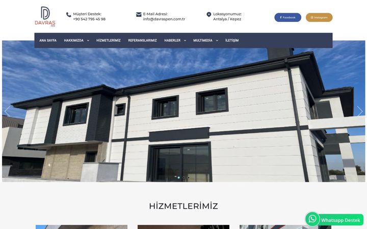 Snímek obrazovky davraspen.com.tr