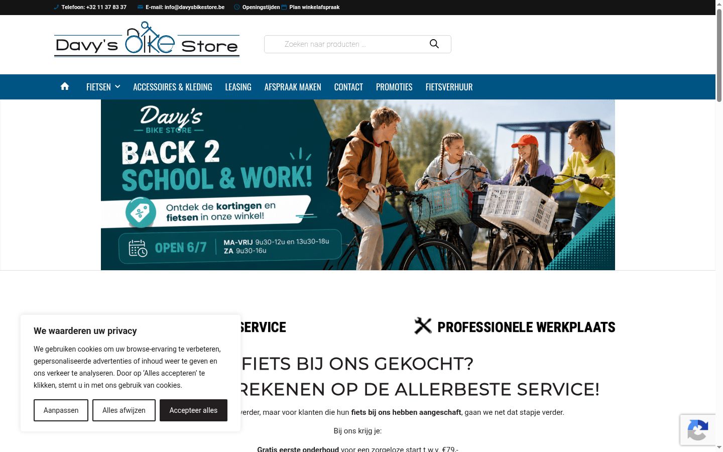 Screenshot van de toestemmingsbanner zoals getoond vóór enige interactie