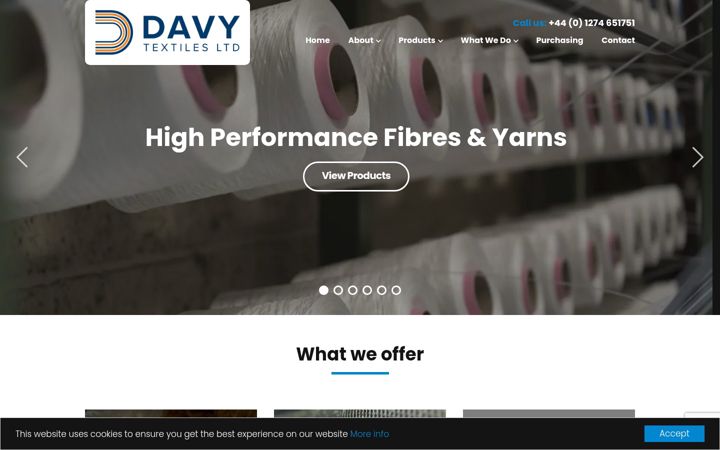Screenshot of davytextiles.co.uk